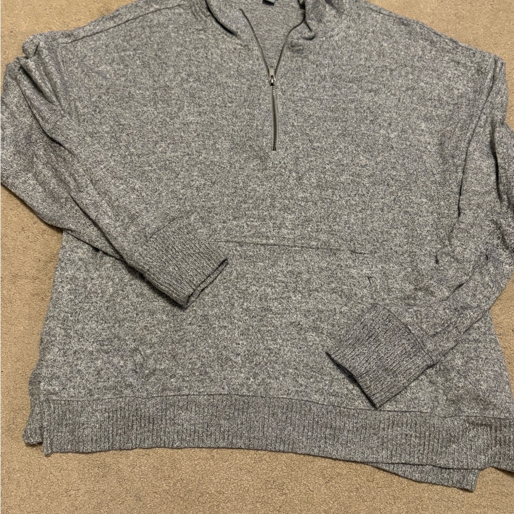 Aerie Heather Gray Long Sleeve Half-Zip Top